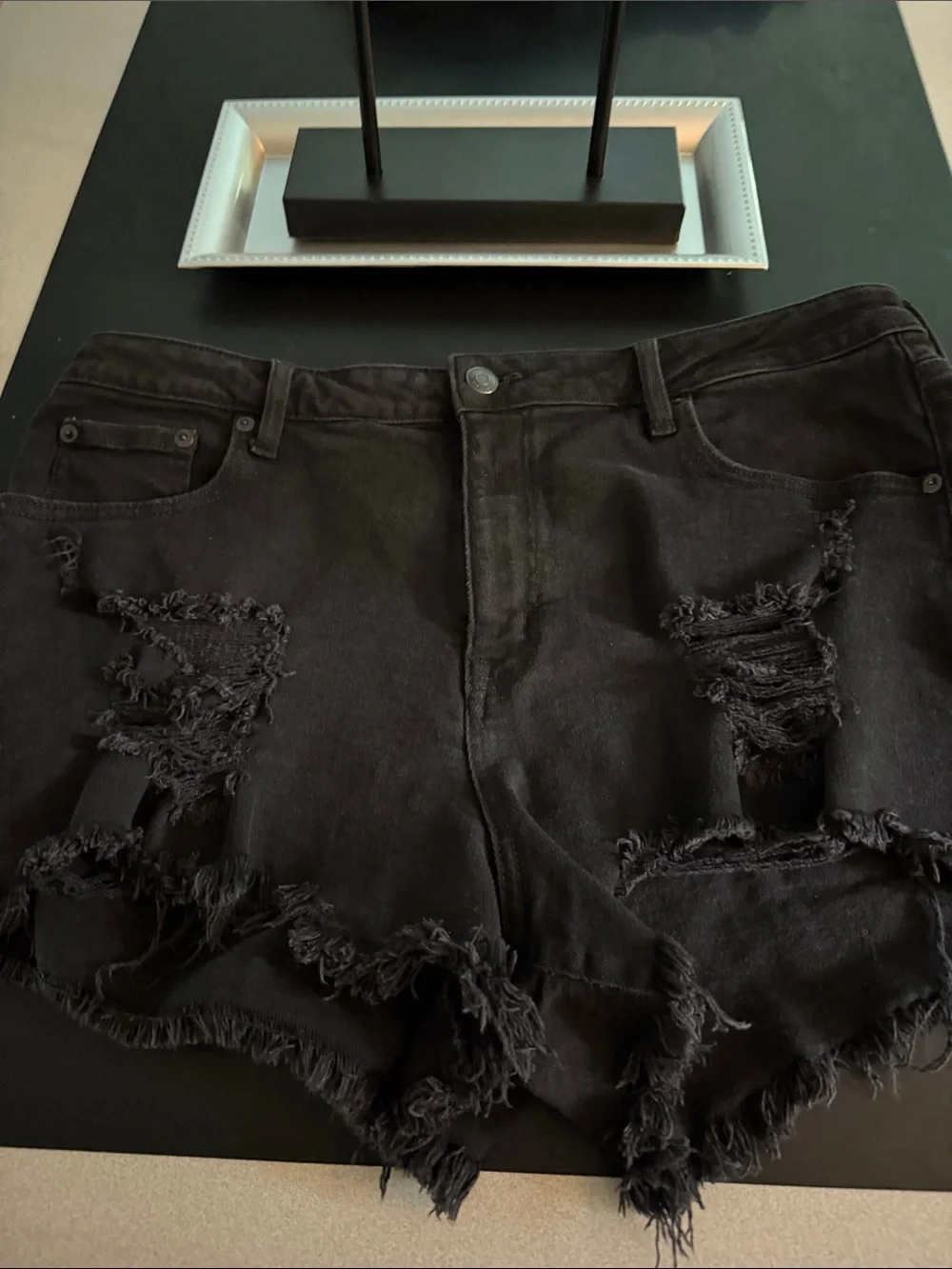 Black Distressed Women’s Denim Shorts